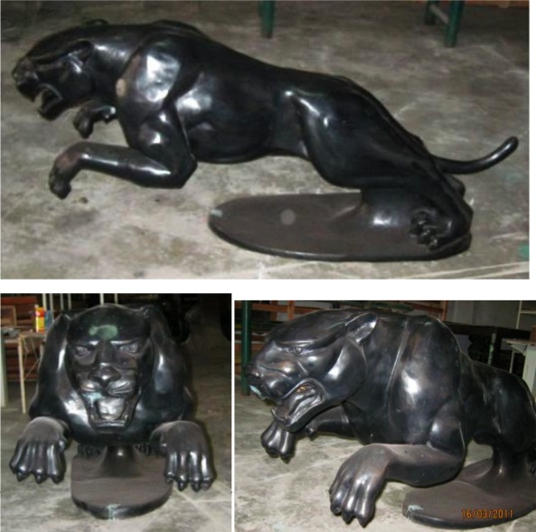 Bronze Black Panther Statue Bronze Black Leaping Jaguar Panther