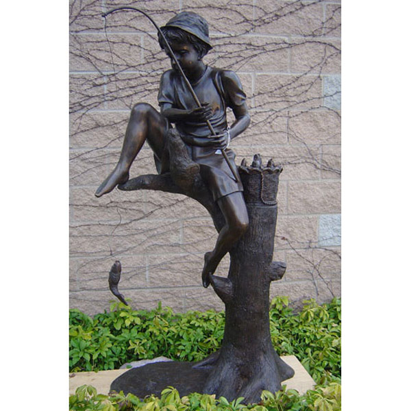 Bronze Boy Fishing Statue Bronze Boy Fishing