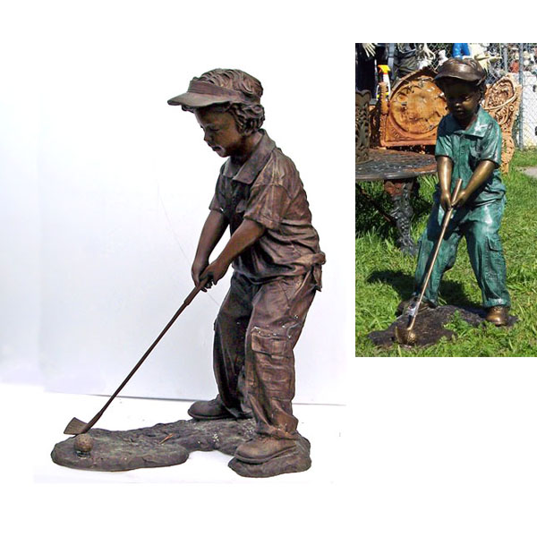 Bronze Boy Golfer Bronze Boy Golfer, Outdoor Golf Statues